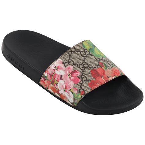 gucci slip ons floral|Gucci gg blooms slides.